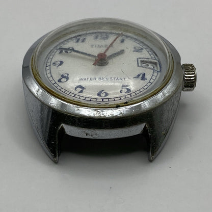 27mm Ladies Timex Sweep Seconds Date Dial GB Made Watch Head TO RESTORE