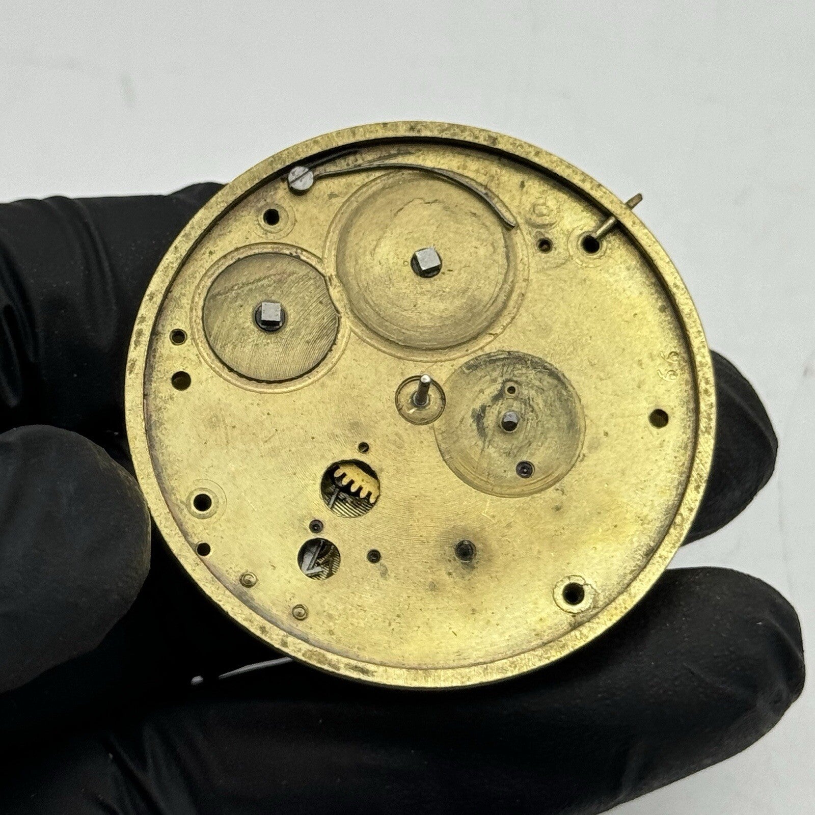 45.6mm Unidentified Partial Pocket Watch Movement FOR PARTS Repair Project