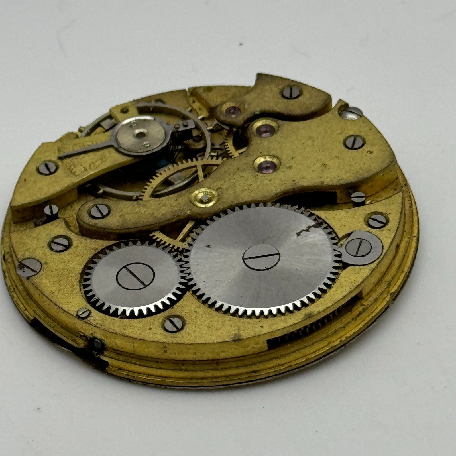 40.7mm Swiss 24 Hour Dial Sub Seconds Pocket Watch Movement Hands PARTS SPARES