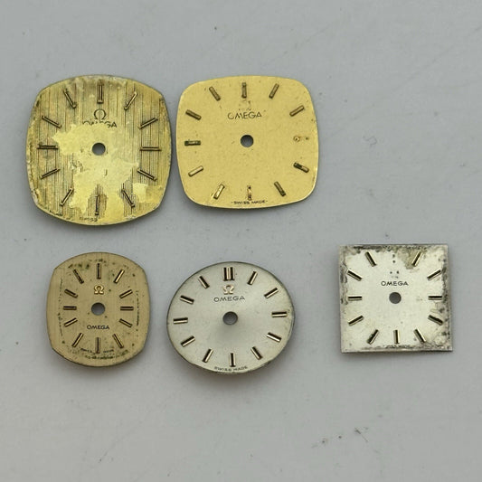 5 x Vintage Ladies Omega Swiss Made Wristwatches Gold & Silver Tone Spares Parts