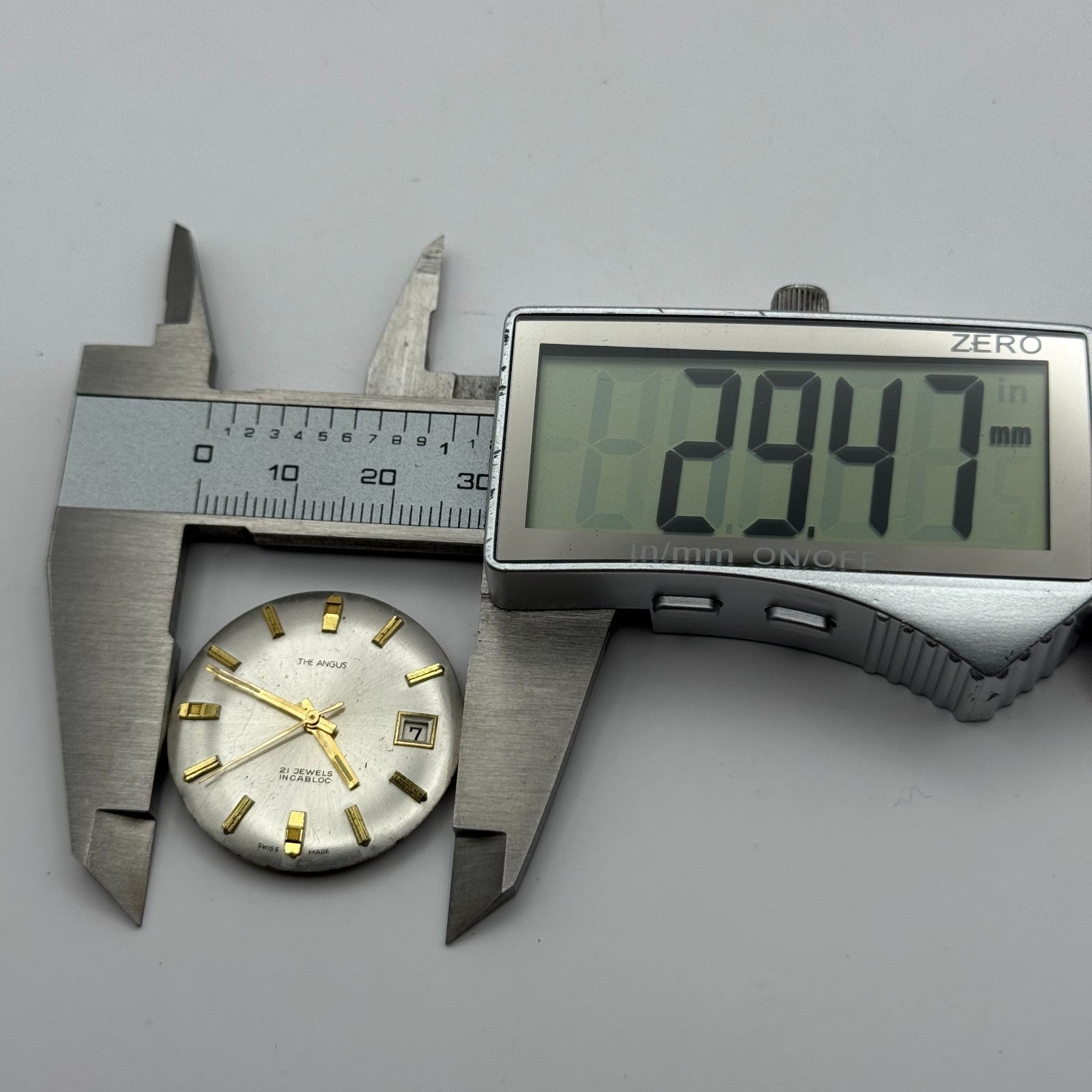 ETA 2408 Date Watch Movement The Angus Manual Wind Vintage Parts Repair 25.9mm