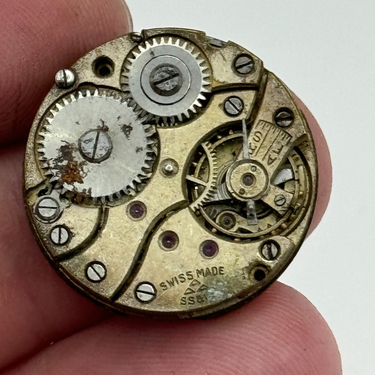 22.6mm Stauffer S S & Co Manual Wind Trench Watch Movement Swiss Vintage PARTS