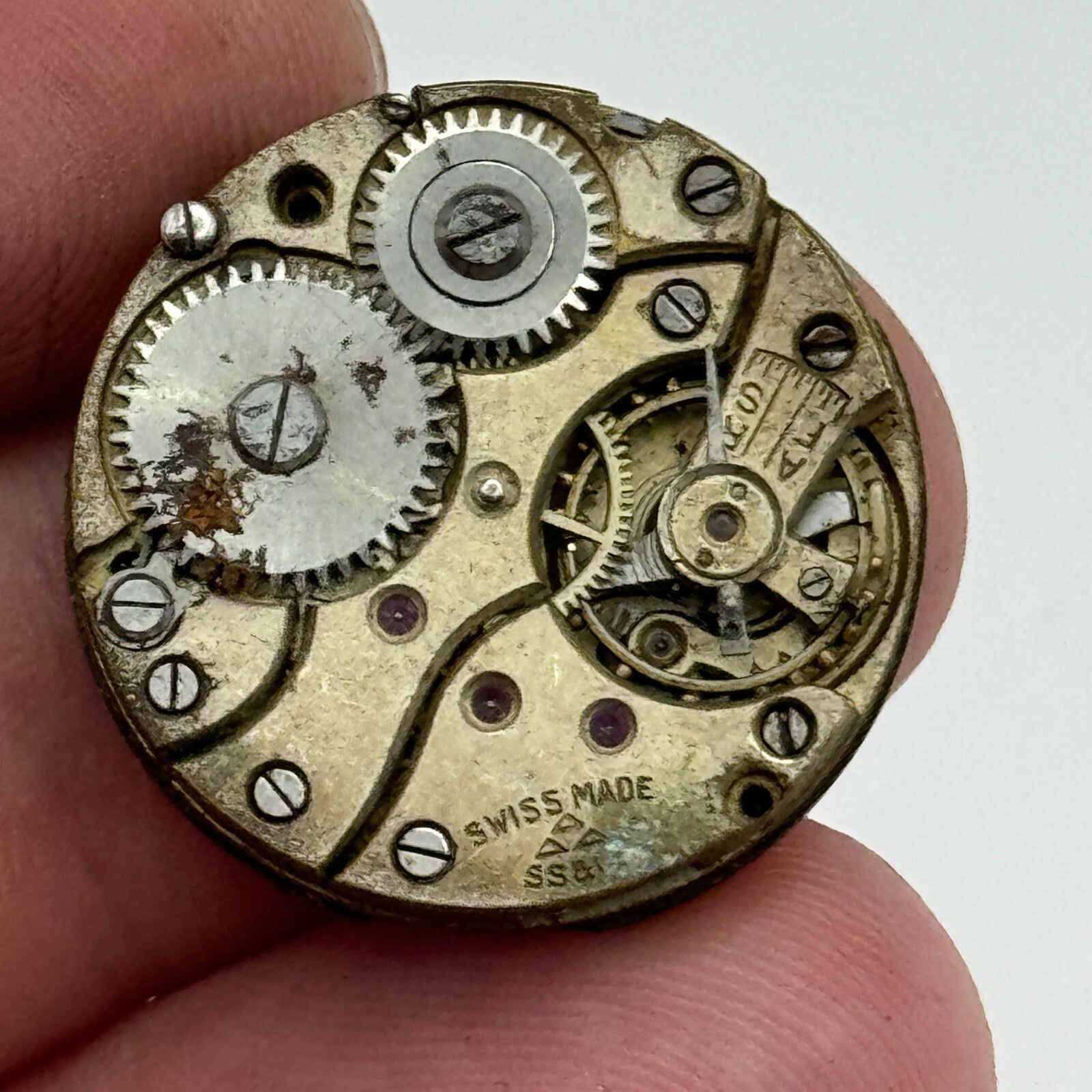 22.6mm Stauffer S S & Co Manual Wind Trench Watch Movement Swiss Vintage PARTS