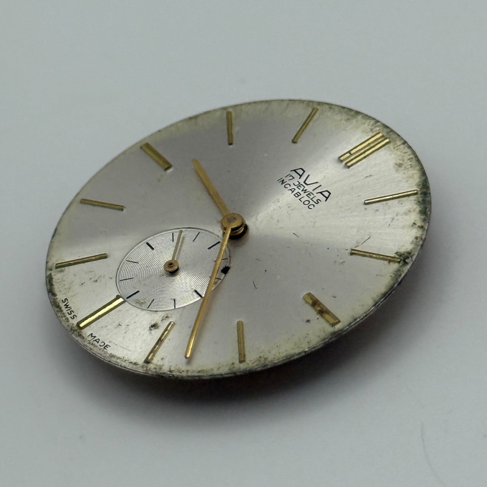 SGT 200 E4 Watch Movement Avia Ticking Manual Wind Vintage Parts Repair 23.6mm