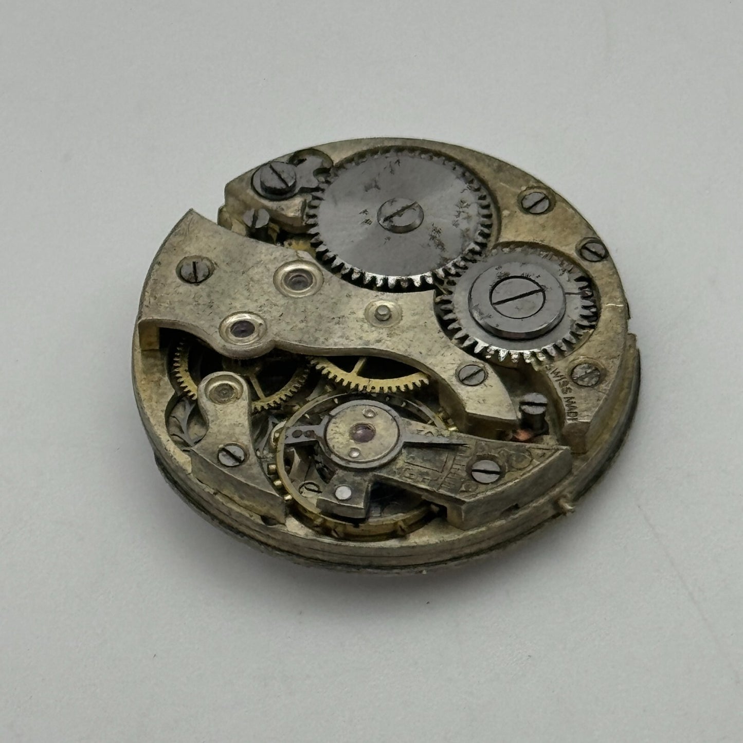 24.3mm Unidentified Roman Numerals Swiss Trench Watch Movement Manual Wind PARTS