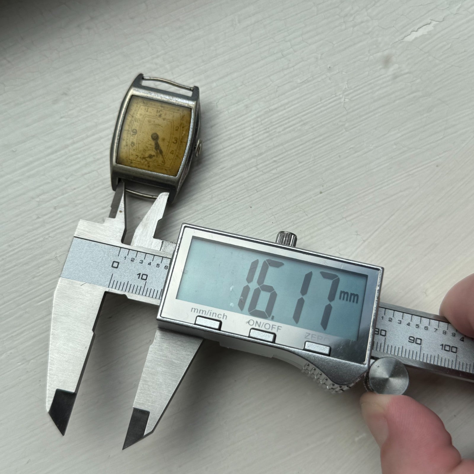 25mm Vintage Tank Style 15 Jewels Swiss Manual Wind Watch PARTS REPAIR