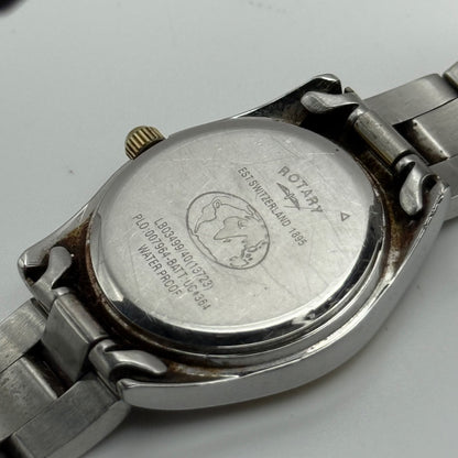 Rotary Ladies Watch Two Tone Mother Of Pearl Date Dial 27mm Working LB03499/401