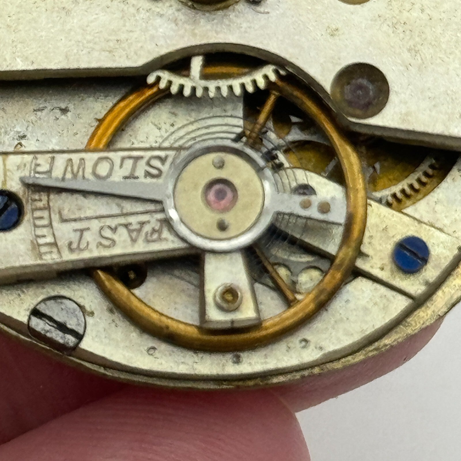 43.2mm Antique Key Wound Balance Intact Pocket Watch Movement Dial Hands PARTS