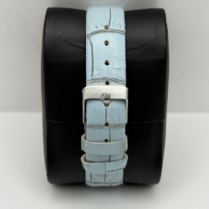 Working Ladies Rose Gold Tone Blue Dial & Strap Seconds Hand 34mm Quartz Watch