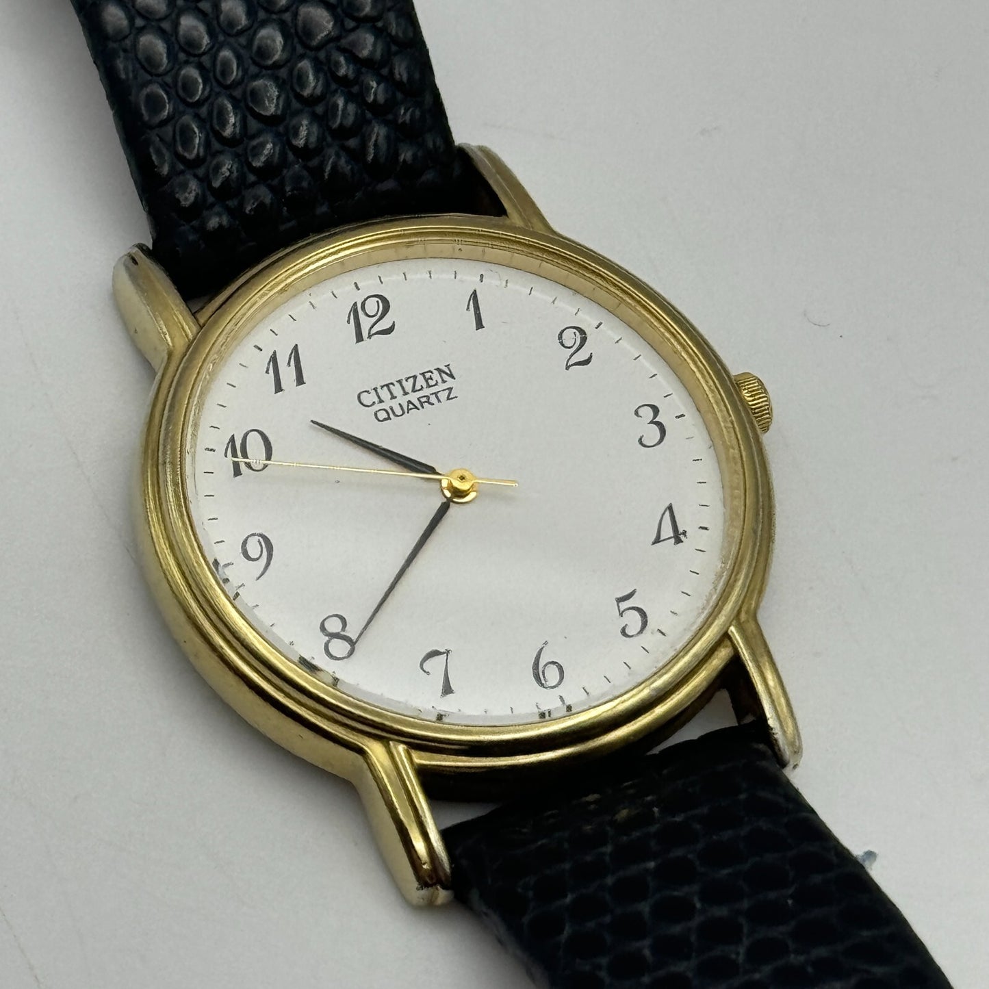33mm Working Citizen 6031-S018161 White Dial Quartz Watch New Battery 8.5 Inches