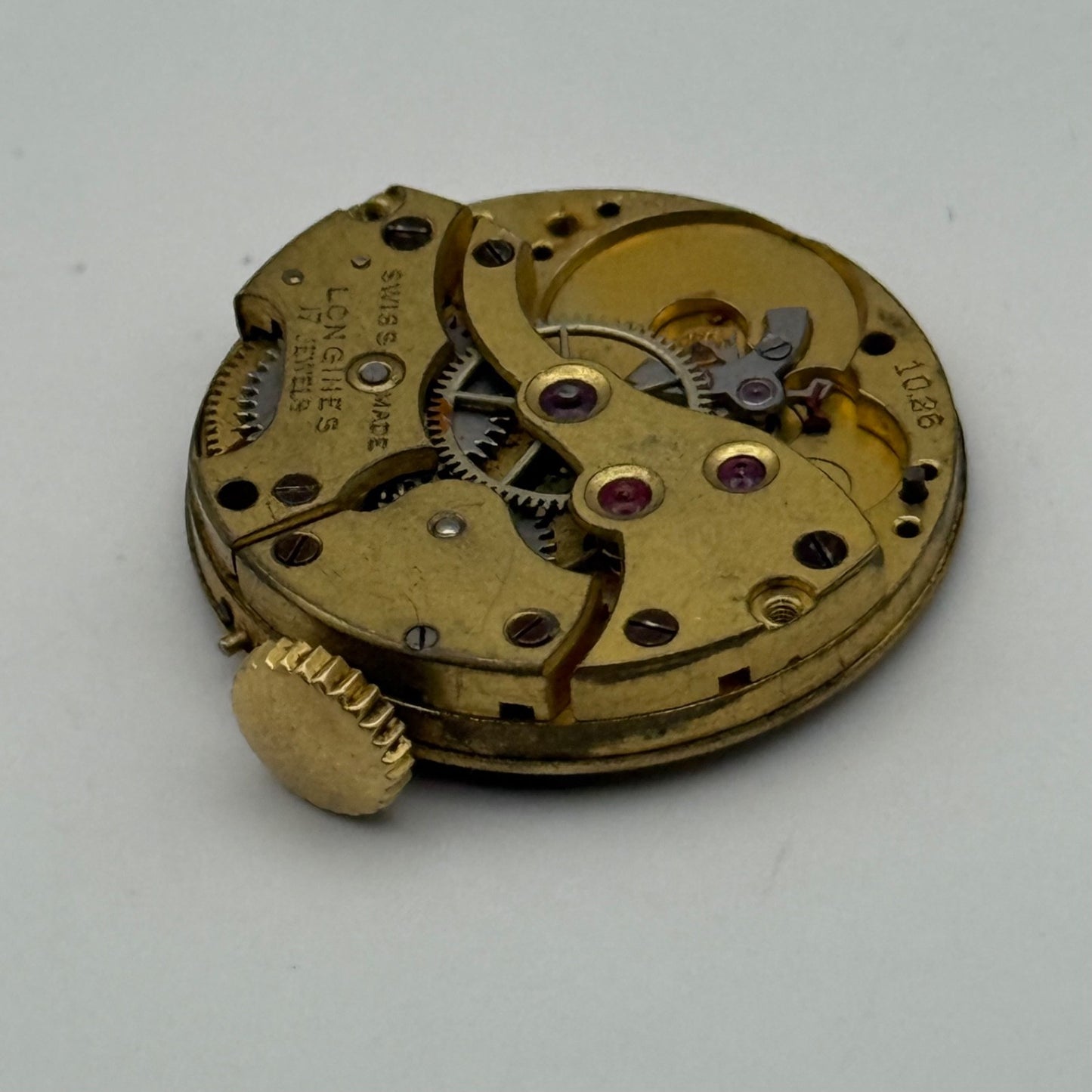 Longines 10.26 B&Co Watch Movement Swiss Vintage Incomplete Parts Repair 23.6mm