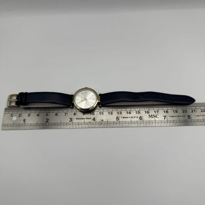 Infinite Ladies Quartz Watch Silver Dial Blue Leather Strap Japan Working 28mm