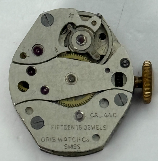 15.2mm Vintage Oris cal 440 Manual Wind Watch Movement PARTS REPAIR