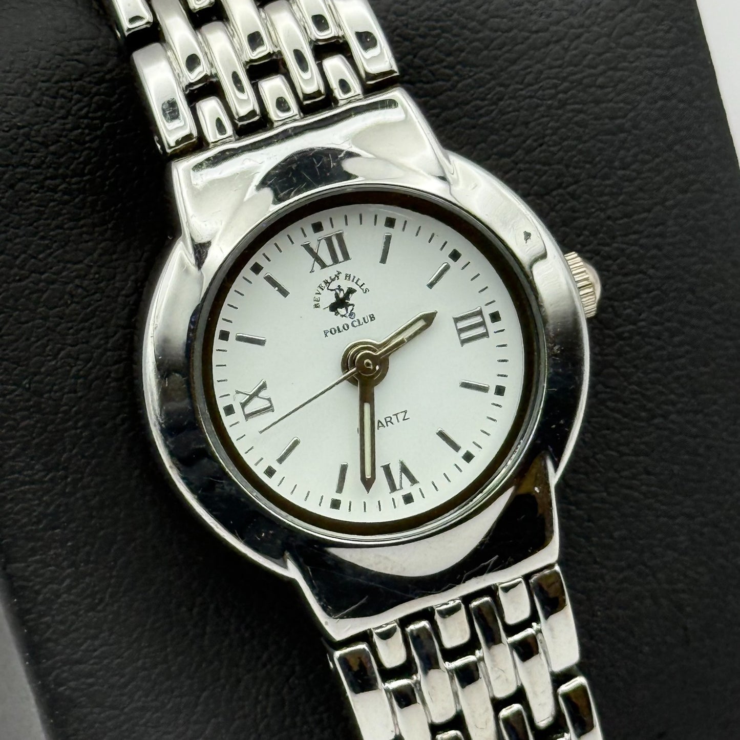 Beverly Hills Polo Club Ladies Quartz Watch Silver Tone Bracelet Working 23mm