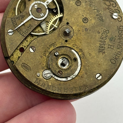 42.2mm Antique H Samuel Manchester Patent Balance Pocket Watch Movement PARTS