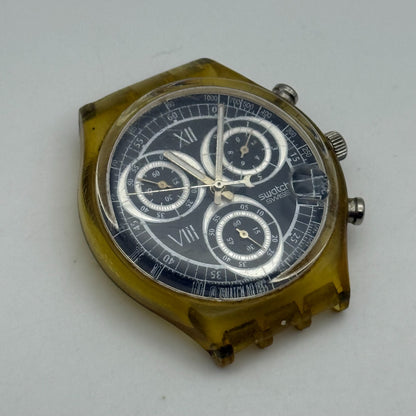 37.4mm Vintage 1996 Swatch Shiny Start SCK407 Chronograph Watch UNTESTED PARTS