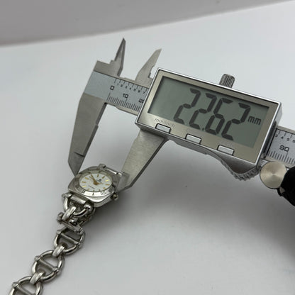 22mm Working Ladies Colleiten Silver Tone Panel Bracelet Quartz Watch 7.2 Inches