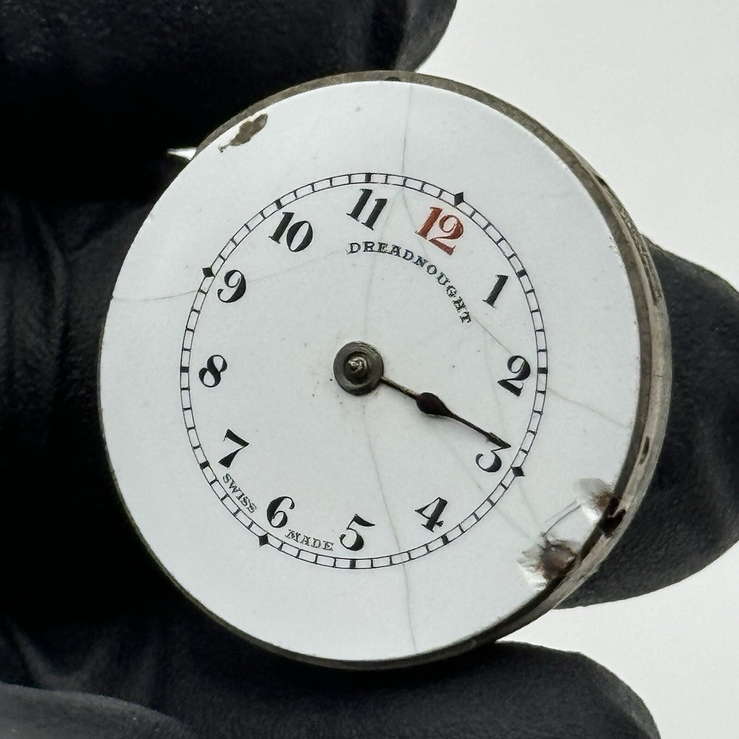 24.9mm Military Dial Dreadnought Watch Movement Swiss Parts Repair Restore