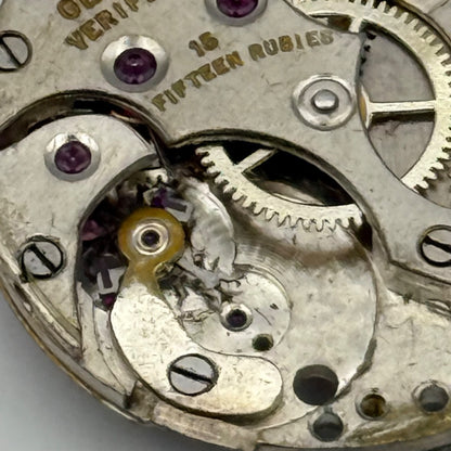 Rolex Genex Veriflat 15 Rubies Watch Movement Vintage Incomplete Parts 23.6mm