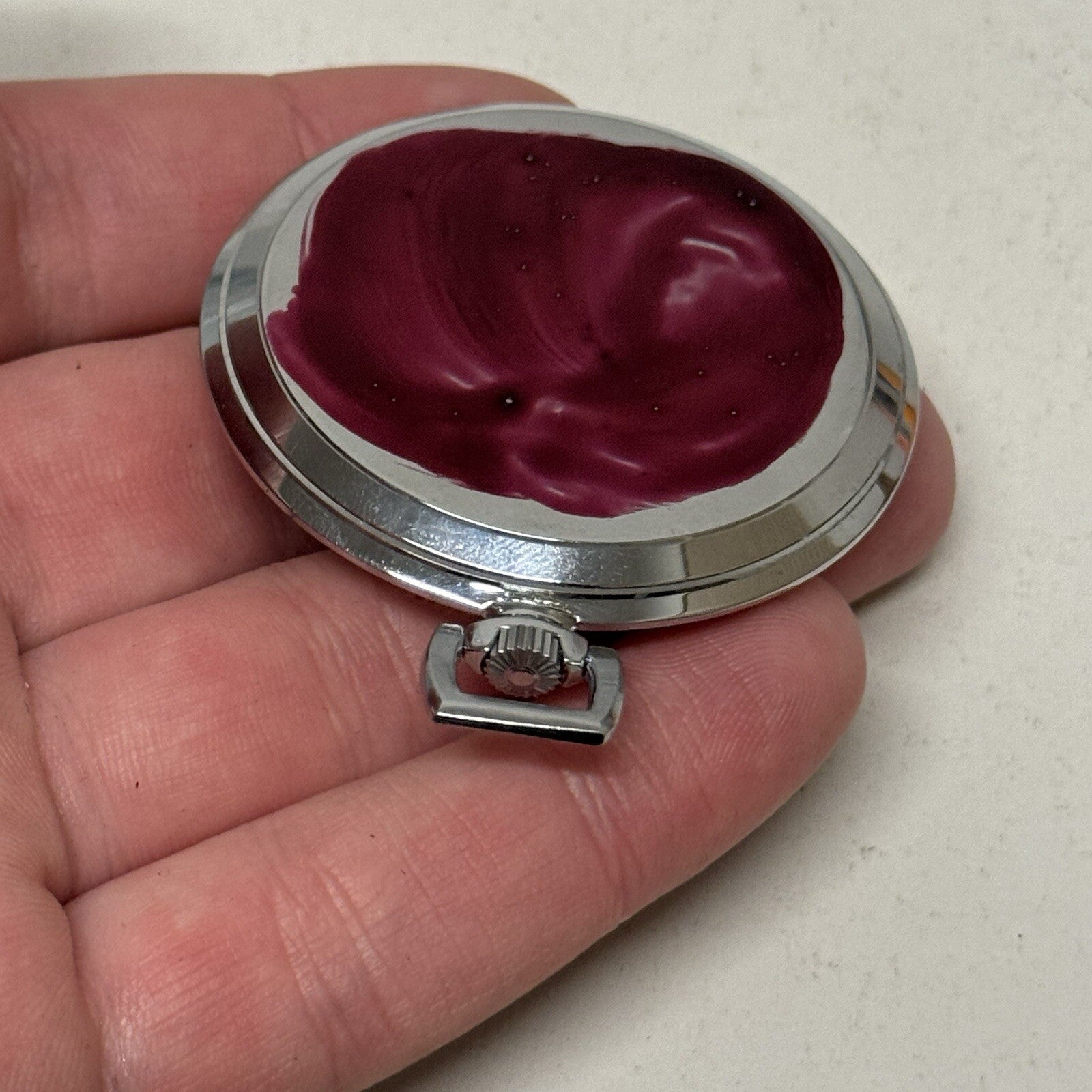 49mm Vintage NEW OLD STOCK Rite - Tyme Open Face Subdial Pocket Watch TO SERVICE