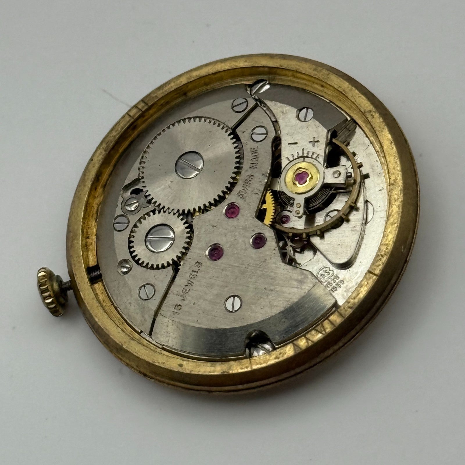 Avia AS 1538 1539 Watch Movement Running Manual Wind Vintage Parts Repair 31mm