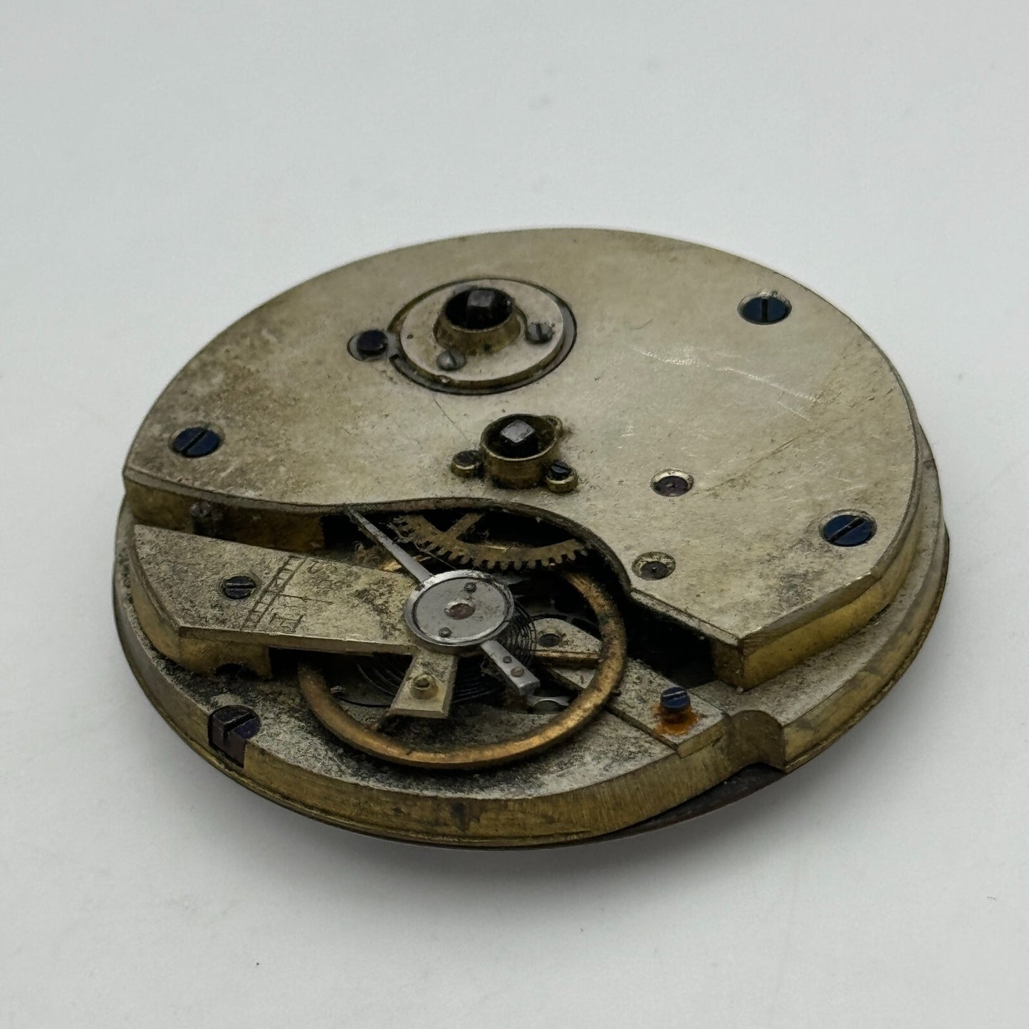 47.6mm Antique Key Wound Pocket Watch Movement Dial PARTS REPAIR SPARES