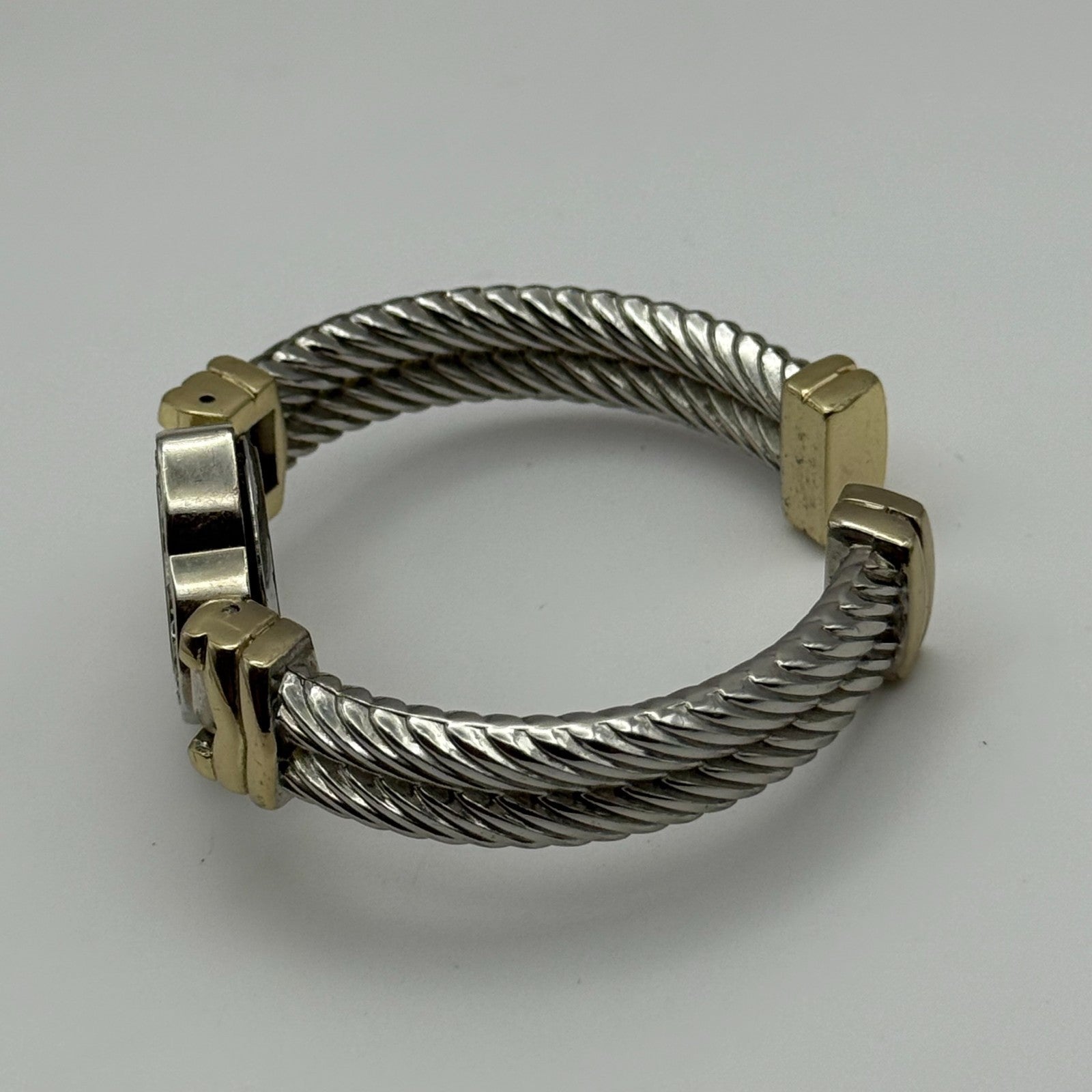 25mm Working Ladies Collezie Jewelled Two Tone Bangle Quartz Watch 5.5 Inches