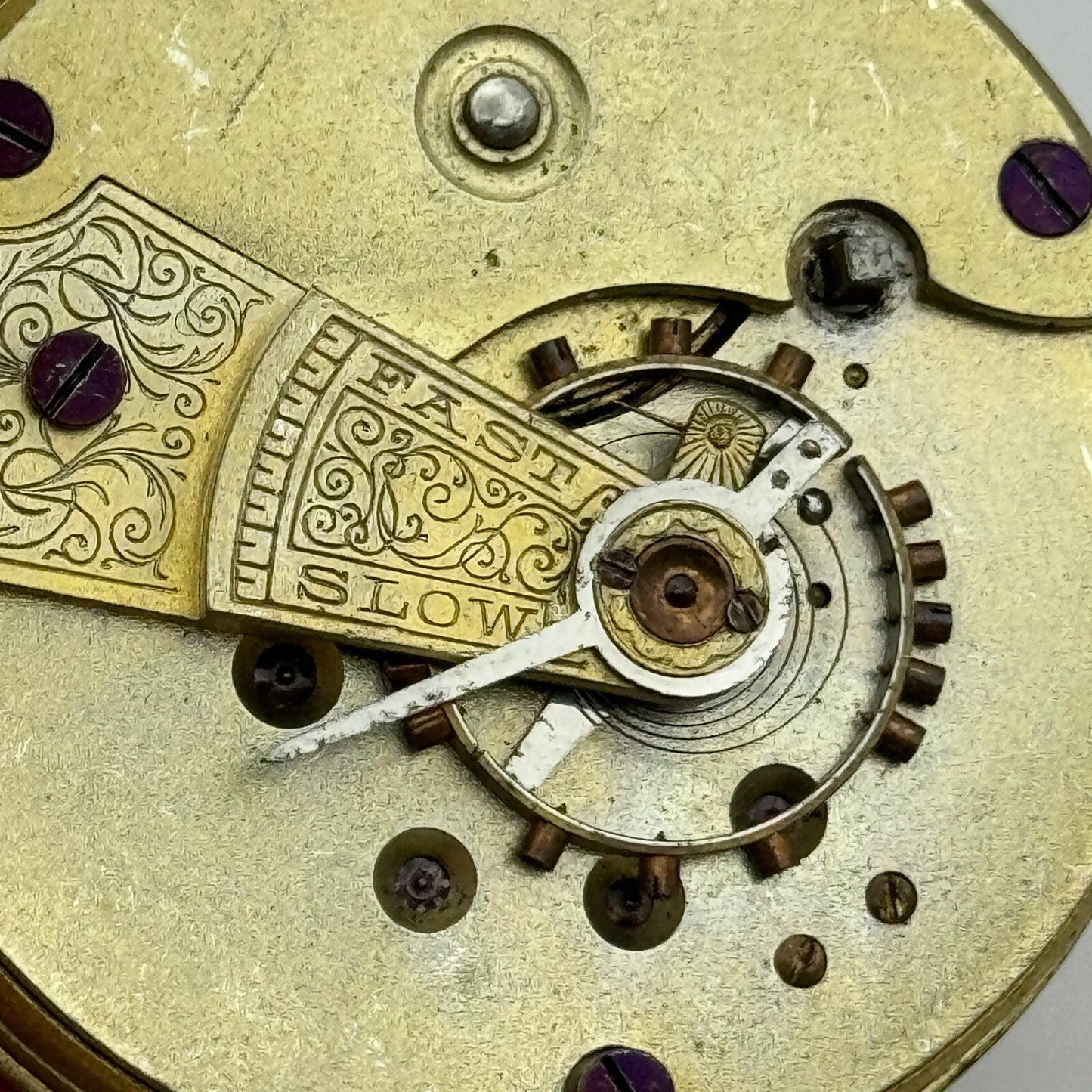 45.6mm Antique Lucerne E Swiss Key Wound Pocket Watch Movement PARTS REPAIR