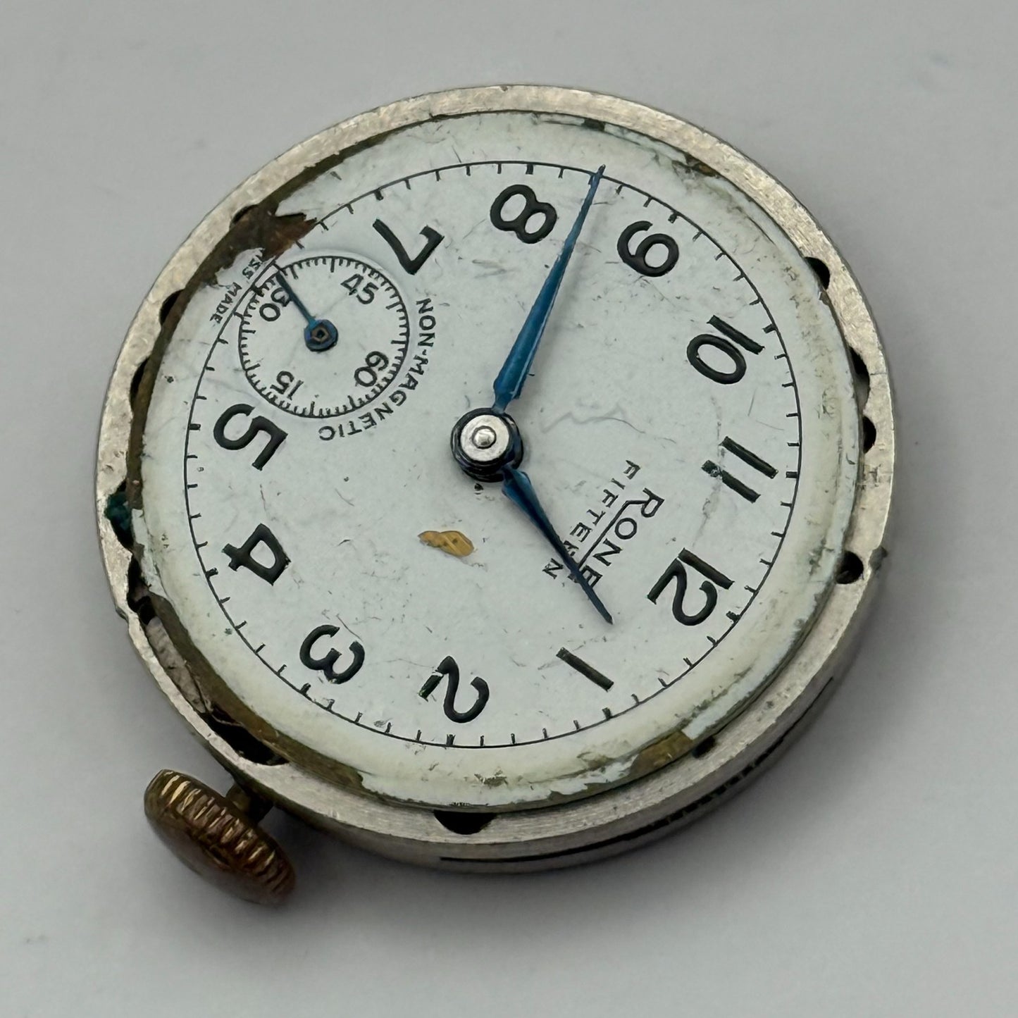 FHF 70 Watch Movement Rone Fifteen 1046 Manual Wind Vintage Parts Repair 23.7mm
