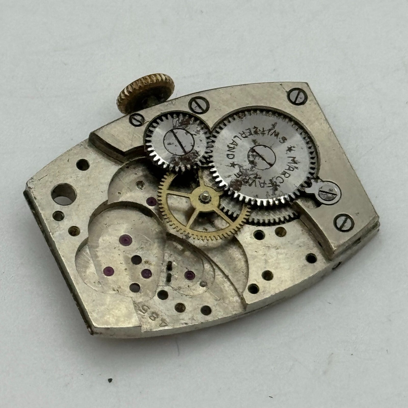 20mm Men's Marc Favre Cal 485 Manual Wind Swiss Tank Watch Movement PARTS SPARES