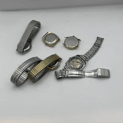 Bundle Of 6 Vintage Men’s Watches Mechanical Wind Up Job Lot Parts Repair Spares