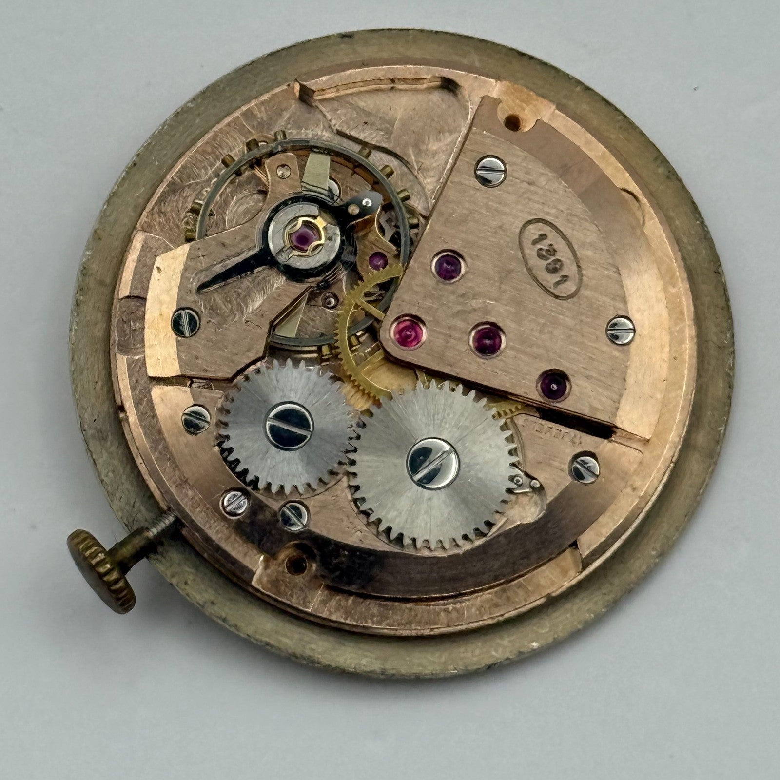 ETA 2391 Watch Movement Everite Running Manual Wind Vintage Parts Repair 25.8mm