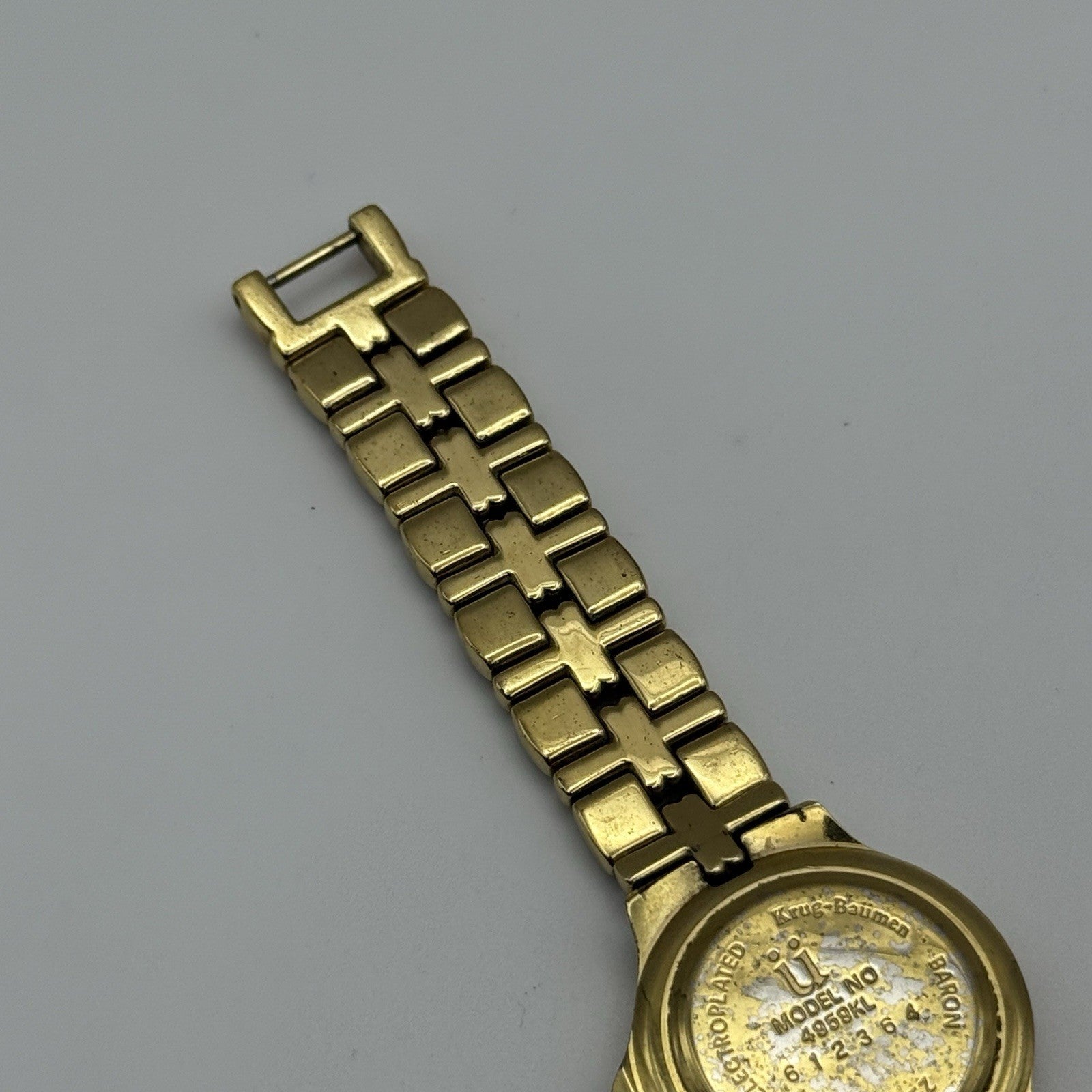 28mm Working Ladies Krug Baumen Baron 4959KL Gold Plated Quartz Watch 5.7 Inches