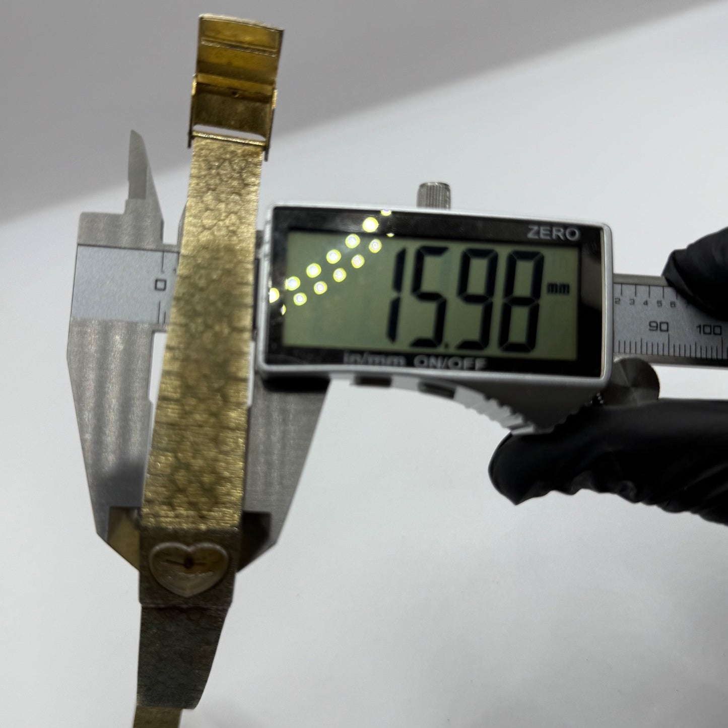 15mm Vintage Petit Bark Affect Heart Gold Plated Manual Wind Watch PARTS REPAIR