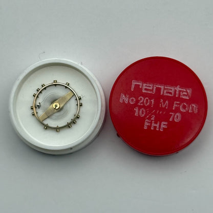 FHF 70 Balance Wheel Complete And Spring  10½’’’ 201 M Watch Movement Parts NOS