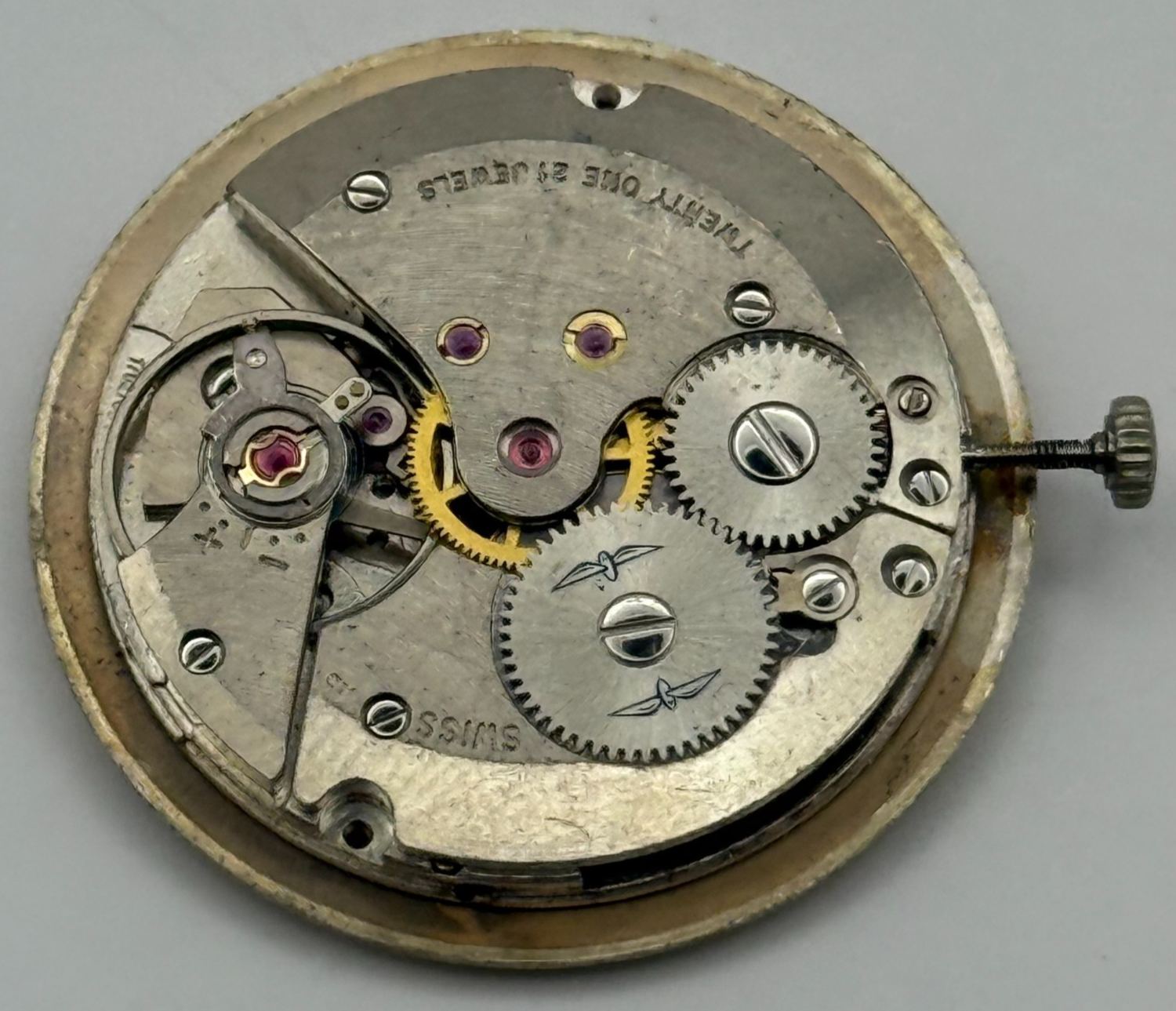 AS 1702/03 Rotary Date Watch Movement Manual Wind Vintage Parts Repair 25.8mm