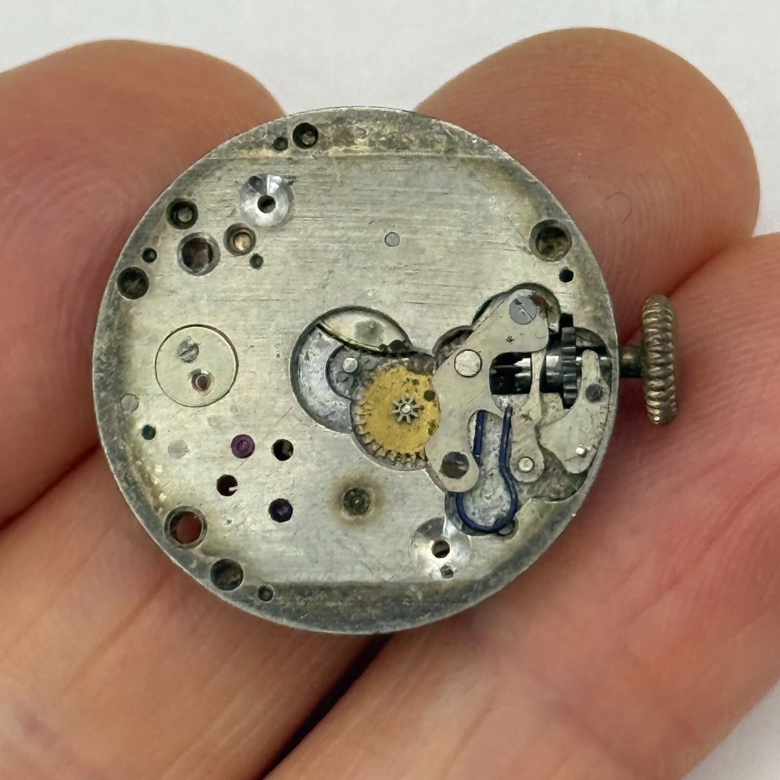 23.2mm Vintage 15 Jewels Swiss Trench Watch Movement Manual Wind PARTS REPAIR