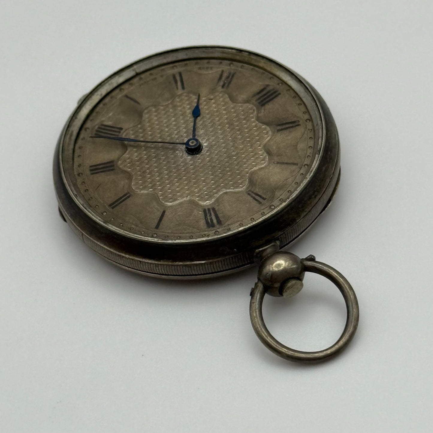 42mm Antique Argent Silver Cylinder Escapement Pocket Watch PARTS REPAIR