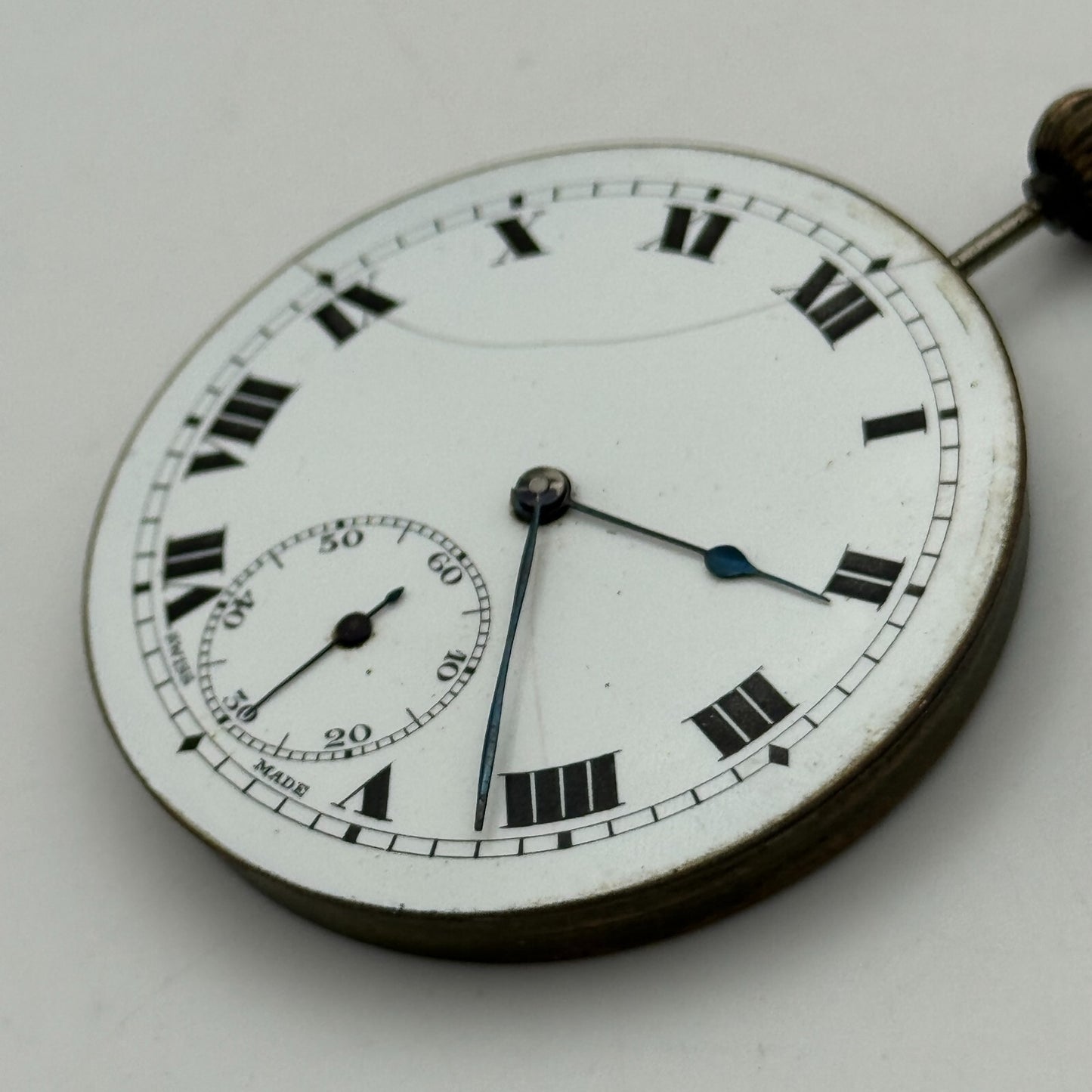 46.1mm Open Face Swiss Balance Ok Pocket Watch Movement PARTS REPAIR