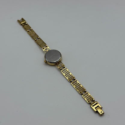22mm Working Ladies Sekonda Gold Tone Panel Bracelet Quartz Watch 6 Inches