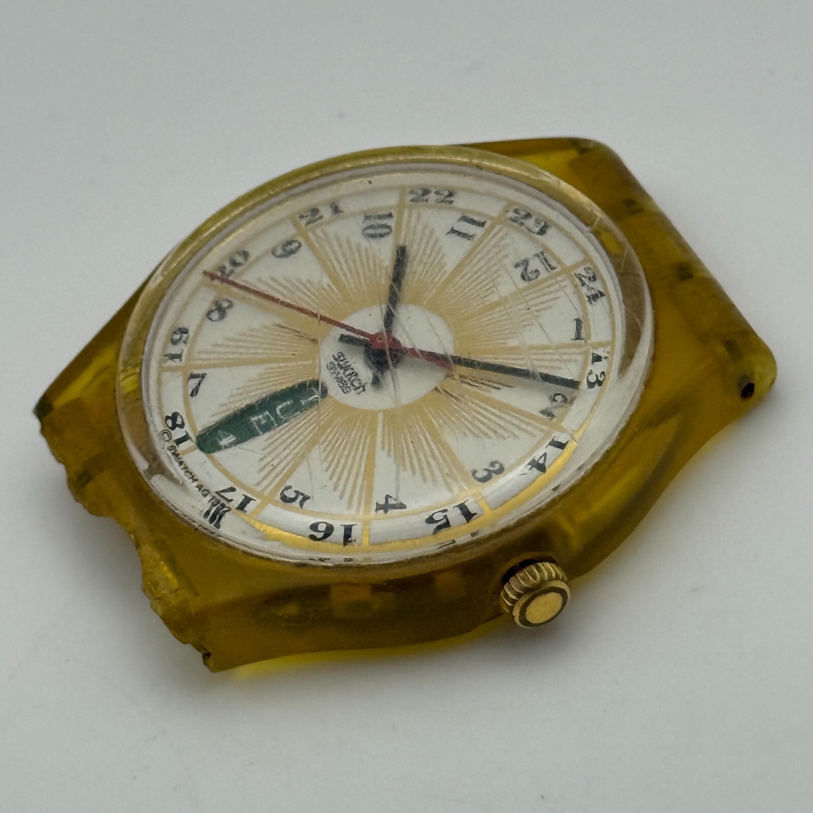 33mm Vintage 1992 Swatch GK707 Day Date Watch UNTESTED PARTS REPAIR