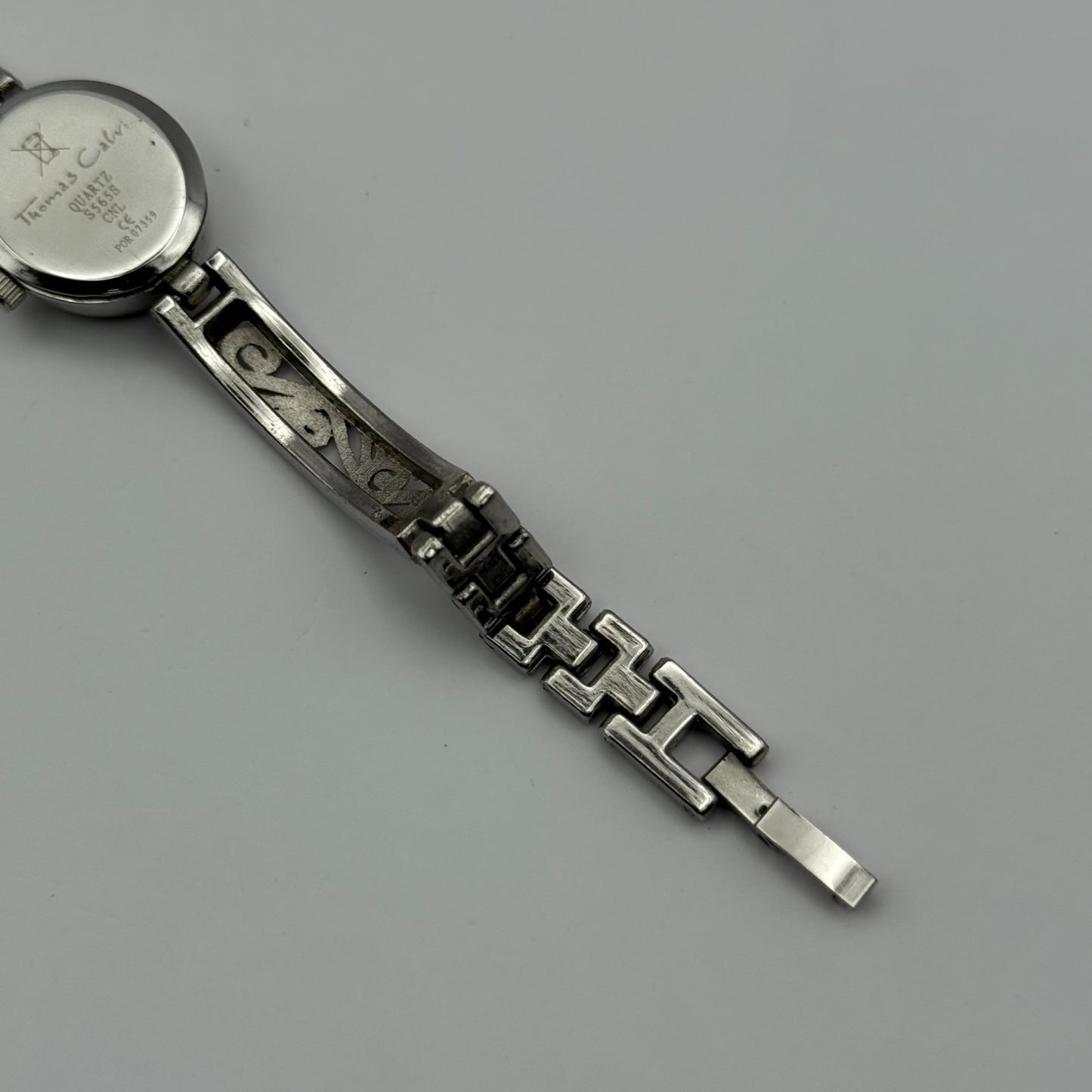 Thomas Calvi Ladies Quartz Watch Oval Dial Silver Tone Bracelet Working 21mm