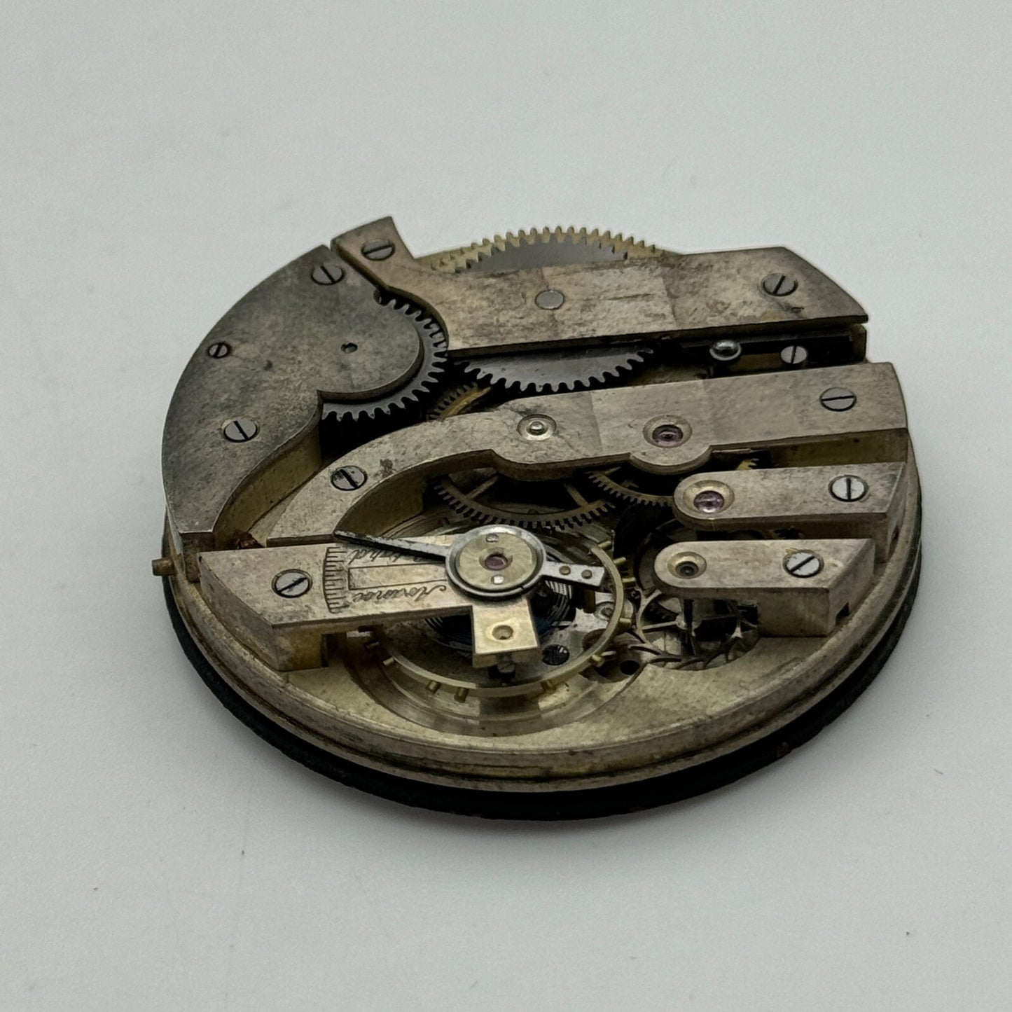 43.3mm Unidentified Open Face Swiss Balance Ok Pocket Watch Movement PARTS