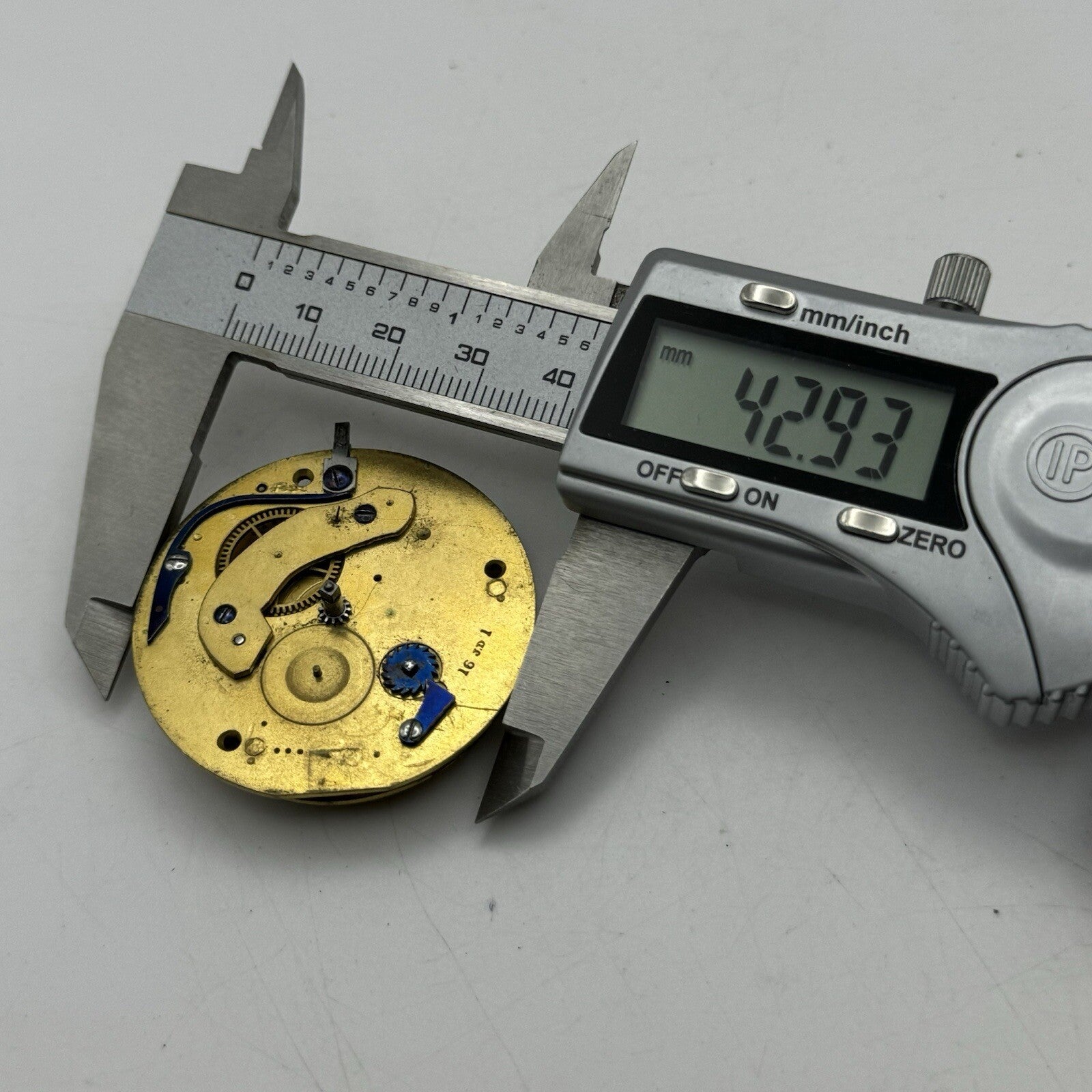 42.9mm Unidentified J.D 16 Fusee Pocket Watch Movement FOR PARTS Restoration