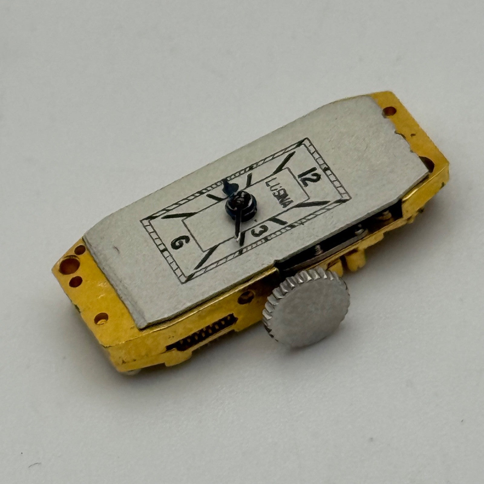 9mm Running  Lucien Piccard LP 37 Baguette Tank Watch Movement Manual Wind PARTS