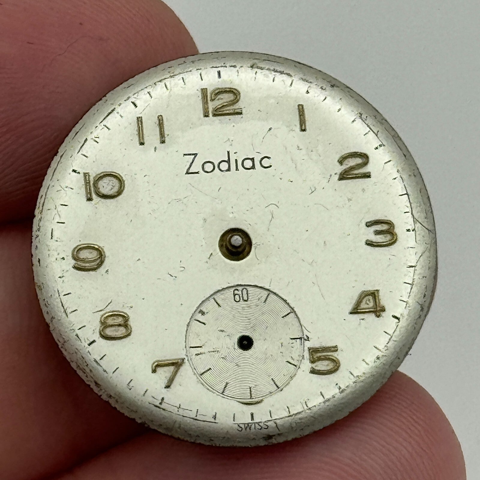 23.6mm Zodiac Cal 1025 Manual Wind Watch Movement Swiss Vintage PARTS SPARES