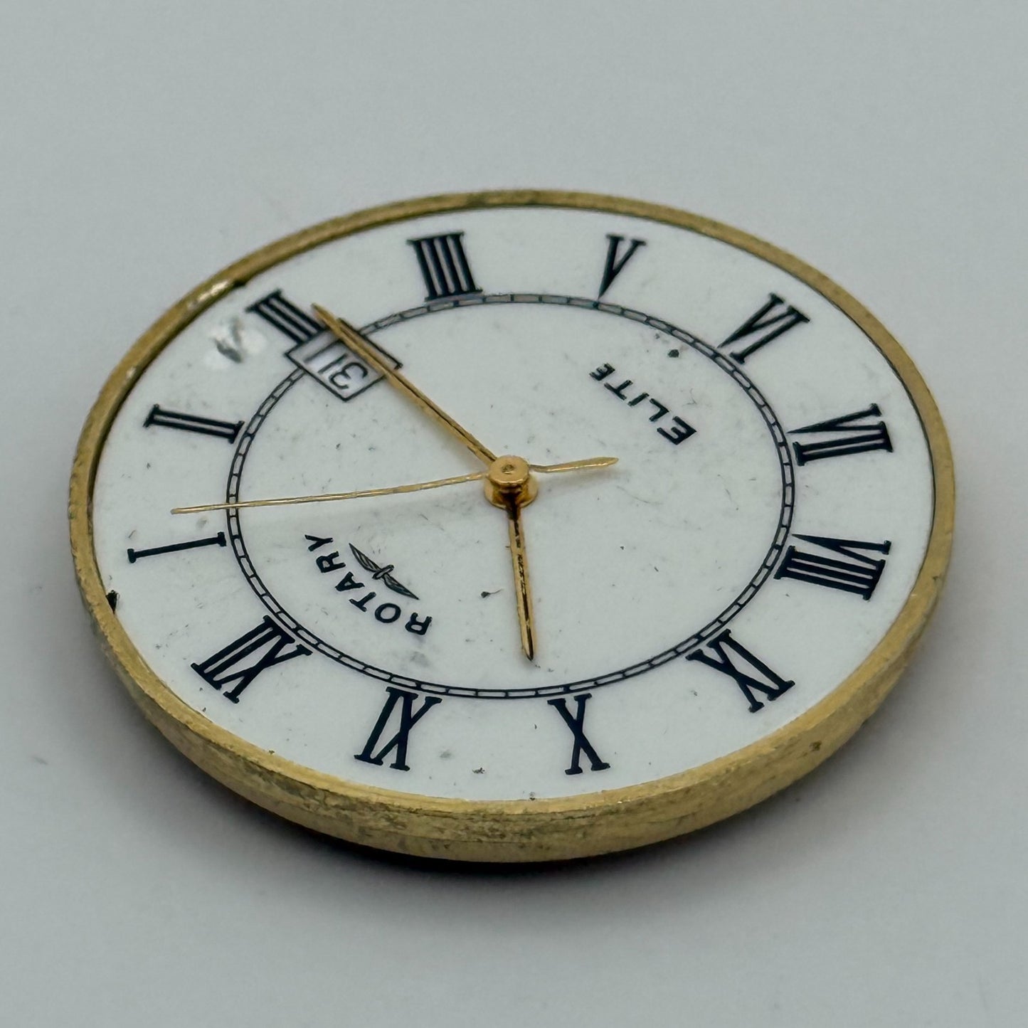 ETA 955.412 Quartz Watch Movement Rotary Elite Date Vintage Parts Repair 31mm