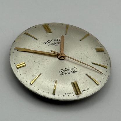 AS 1702/03 Watch Movement Date Rotary Manual Wind Vintage Swiss Parts 25.9mm