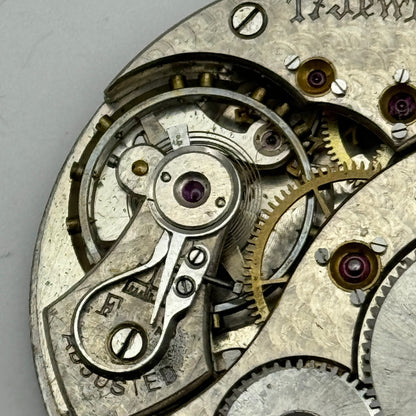 43.1mm Unidentified High Grade Open Face 17 Jewels Pocket Watch Movement PARTS