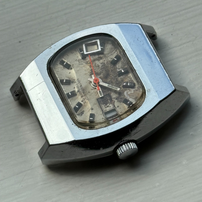 36mm Men's Vintage TV Shape Waterproof Date Swiss Manual Wind Watch PARTS REPAIR